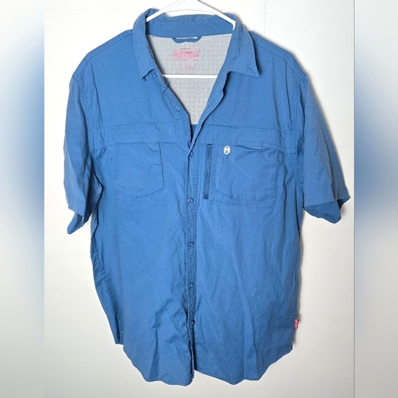 Men's Coleman Short Sleeve Button Down Shirt Sleeve Outdoor Hiking Shirt, Large - Picture 1 of 3